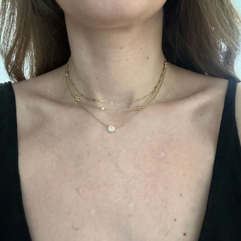 Fewer Finer Pins And Needles 14k Gold Necklace 13.25” Length View 2